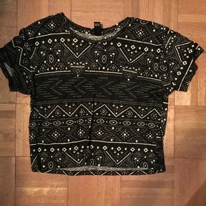 Aztec print crop top